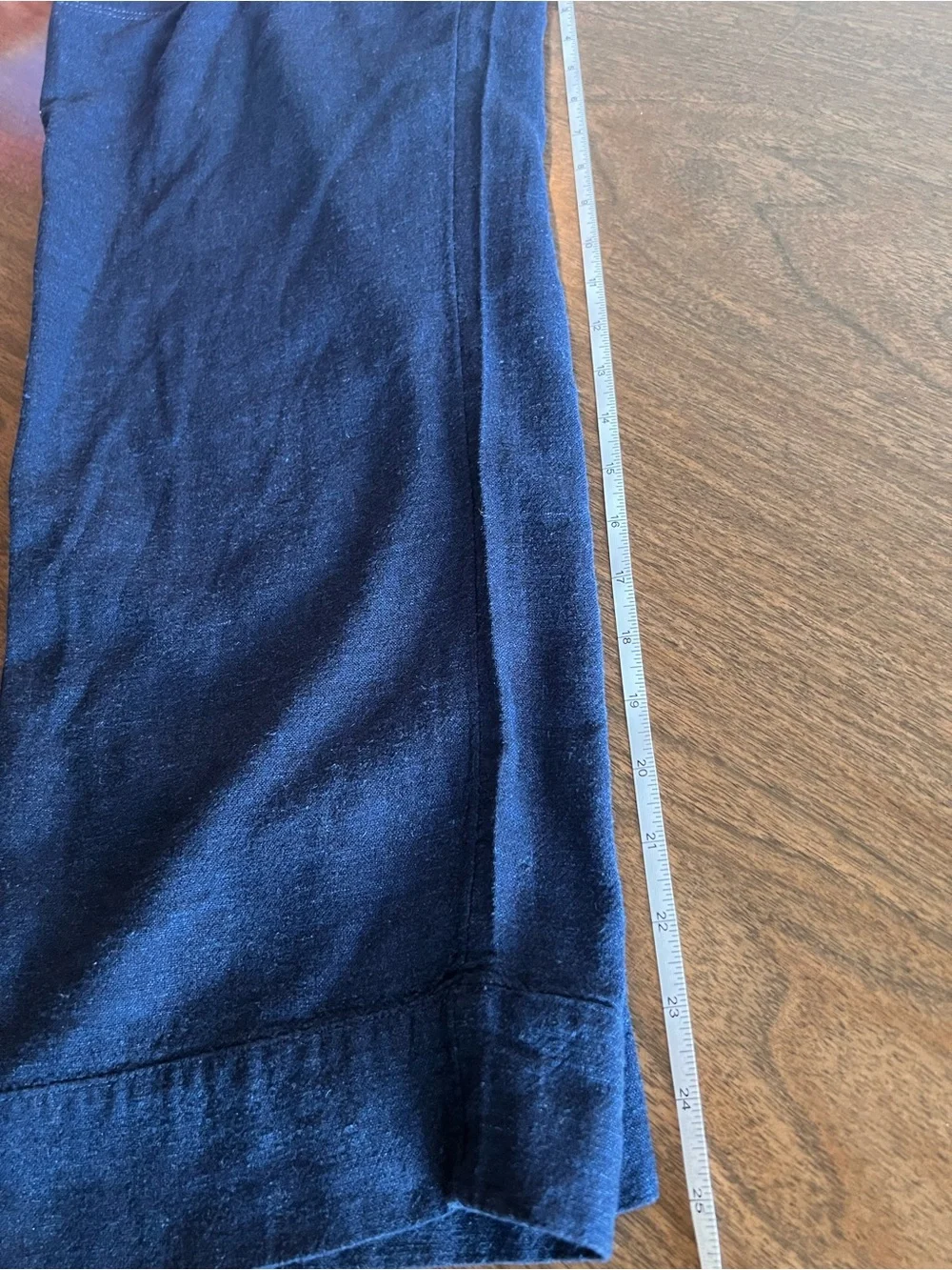 Banana Republic Straight High Rise Linen Blend Pants M Blue Beach Lagenlook Boho